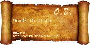 Osváth Ditta névjegykártya